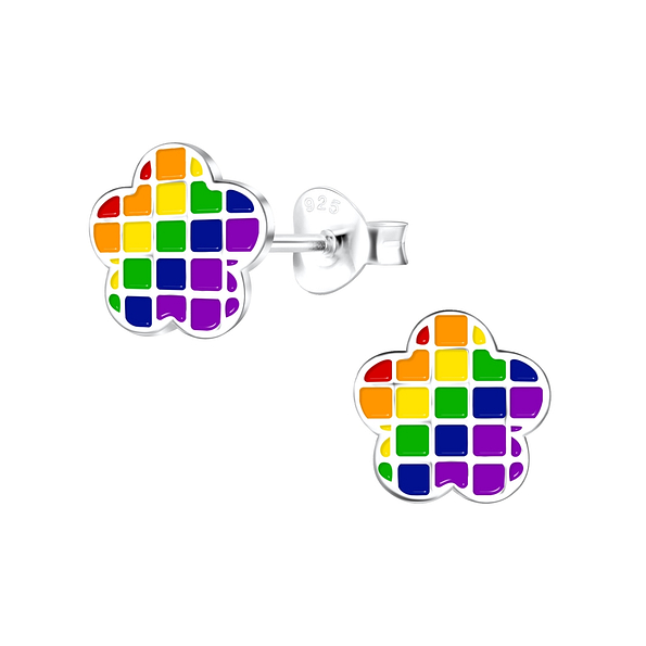 Silver Flower Stud Earrings - 17144 Silver Flower Stud Earrings - 17144