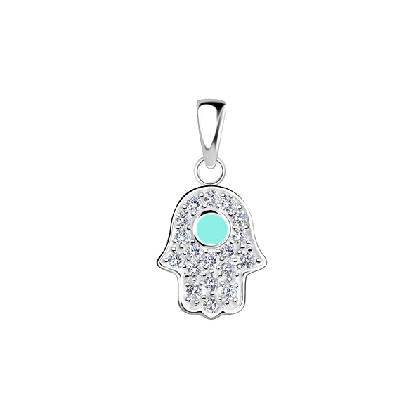 Silver Hamsa Pendant - 17342