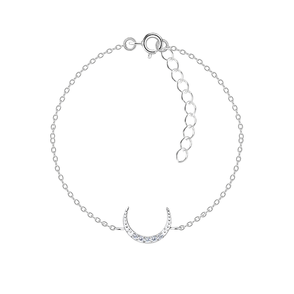 Silver Crescent Moon Bracelet - 17327