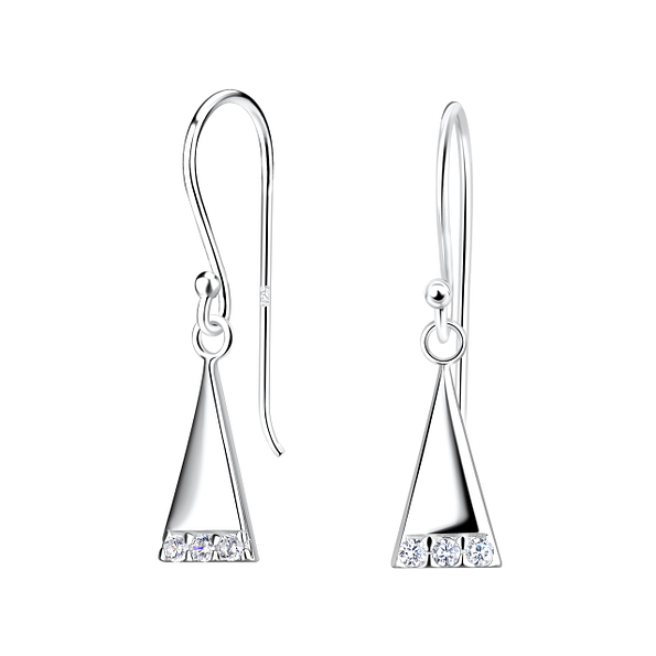 Silver Triangle Earrings - 17030