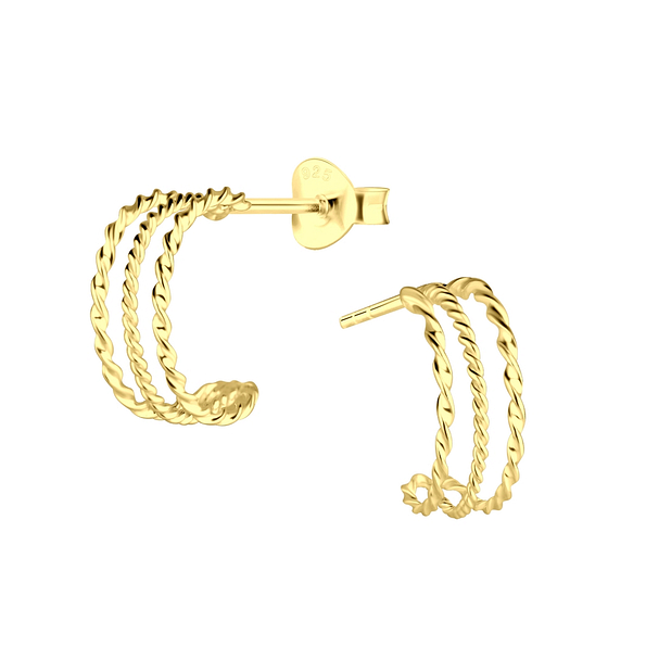 Silver Twisted Stud Earrings - 17344 Silver Twisted Stud Earrings - 17344