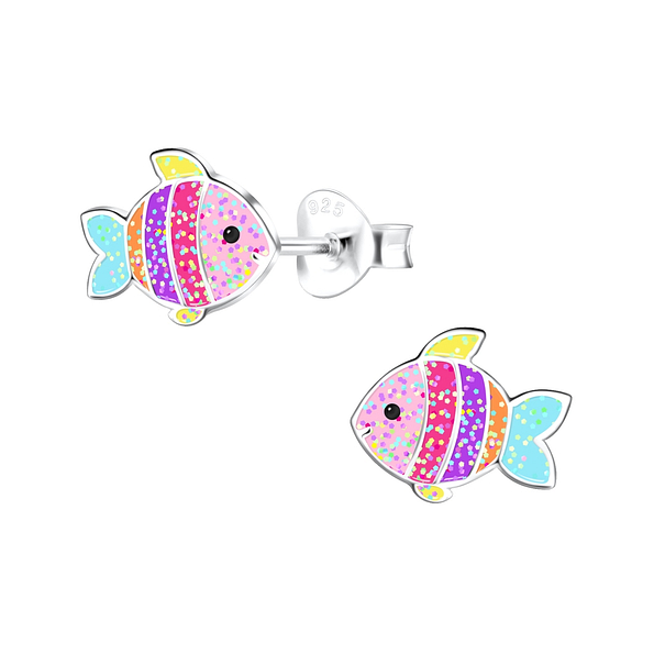Silver Fish Stud Earrings - 17305 Silver Fish Stud Earrings - 17305