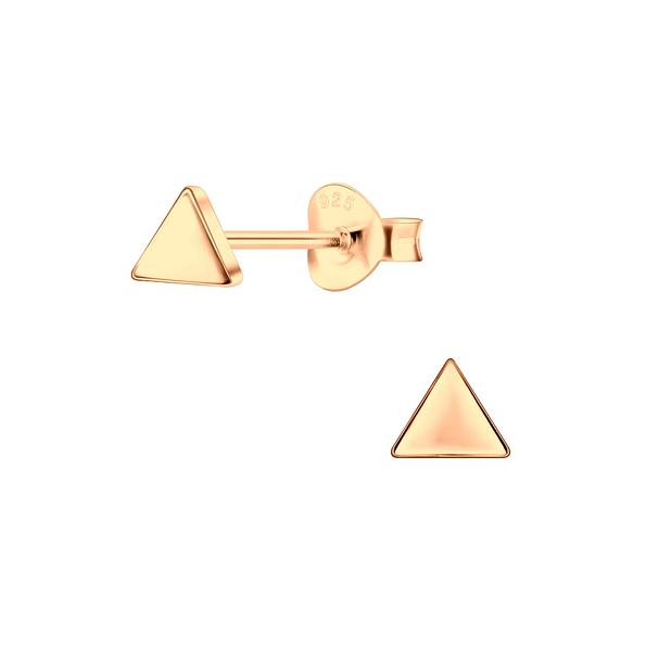 Silver Triangle Stud Earrings - 17284