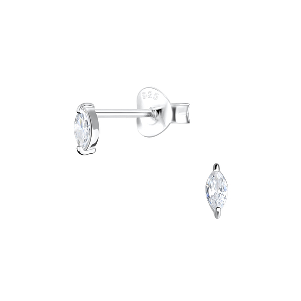 2x4mm Marquise Cubic Zirconia Stud Earrings - 17279