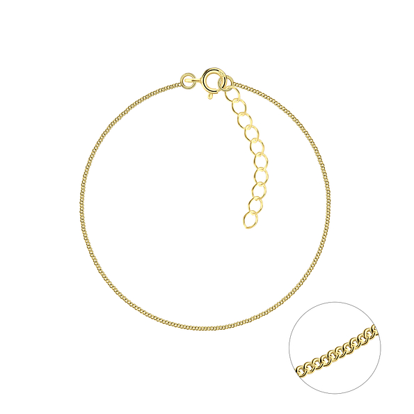 18cm Silver Curb Chain Bracelet - 17187