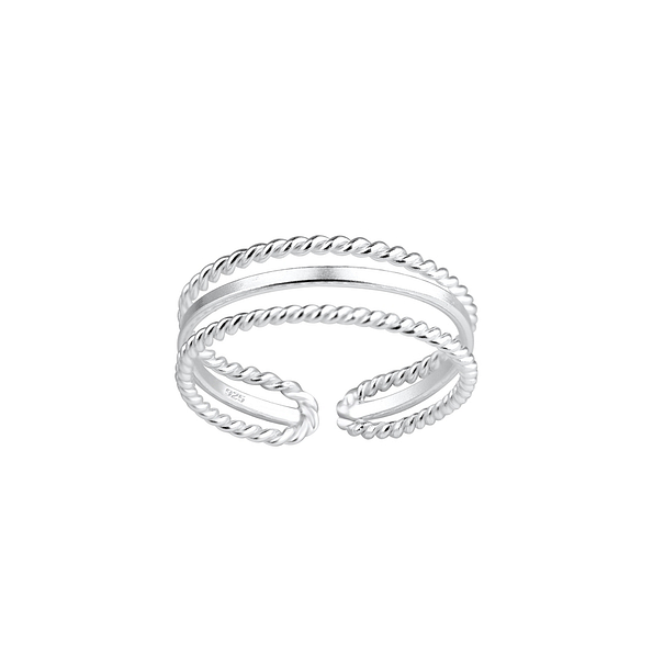 Silver Twisted Toe Ring - 17293