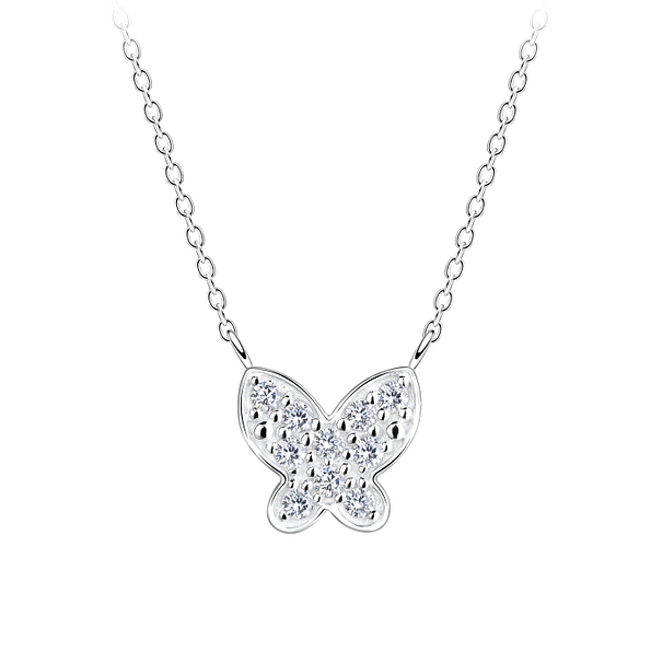 Silver Butterfly Necklace - 17399