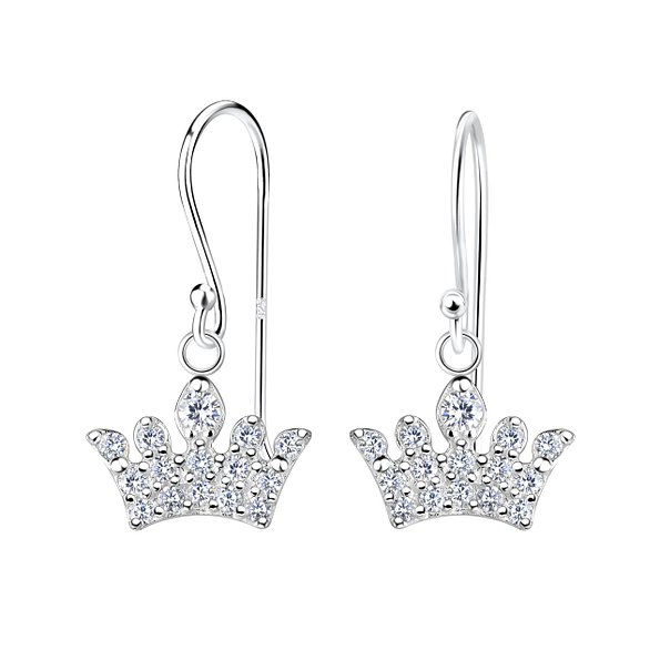 Silver Crown Earrings - 17360