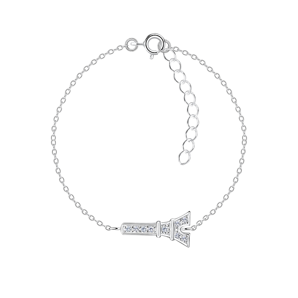 Silver Eiffel Tower Bracelet - 17446