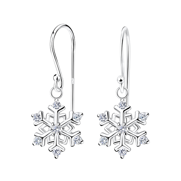 Silver Snowflake Earrings - 17277