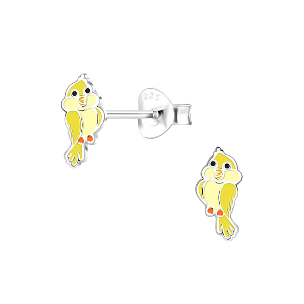 Silver Parrot Stud Earrings - 17467