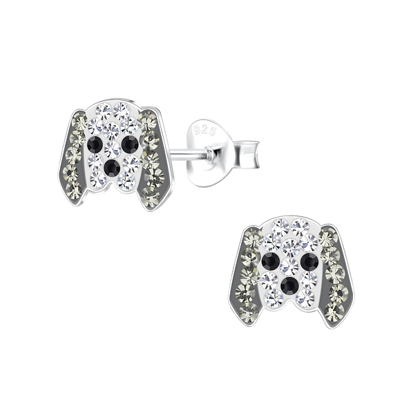 Silver Dog Stud Earrings - 17510