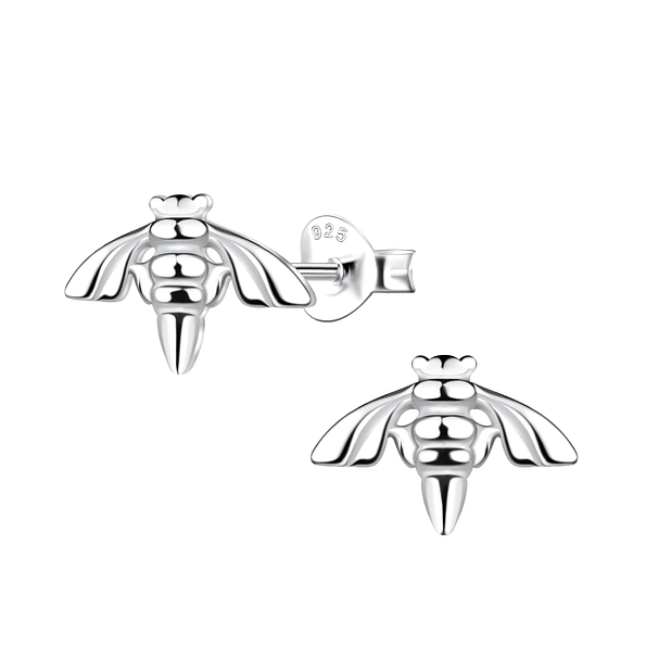 Silver Bee Stud Earrings - 17461