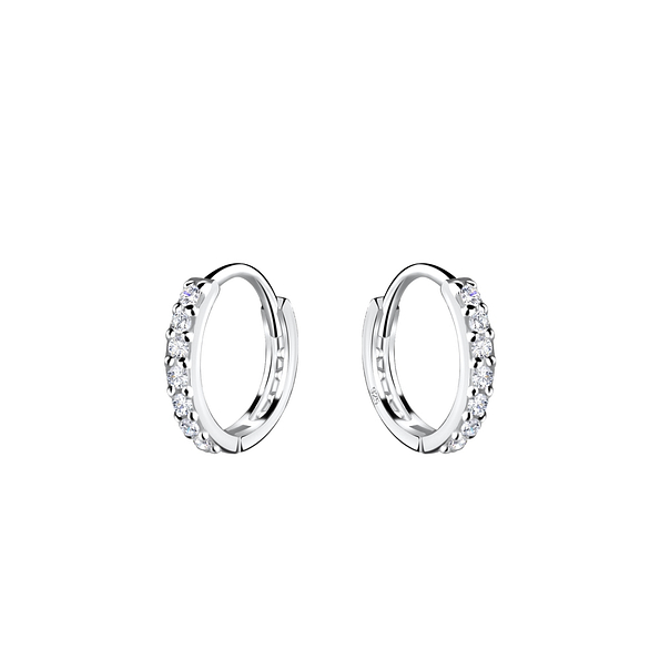 10mm Silver Huggie Earrings - 17363