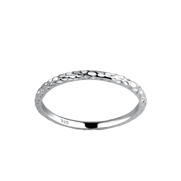 Silver Hammered Ring - 19278