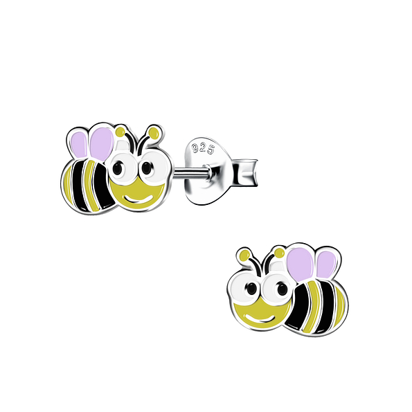 Silver Bee Stud Earrings - 17883