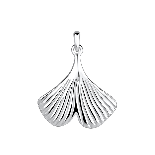 Silver Ginkgo Pendant - 17863