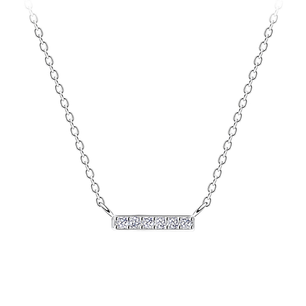 Silver Bar Necklace - 17953