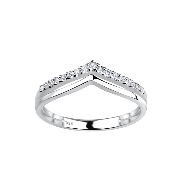 Silver V-Shaped Ring - 19376