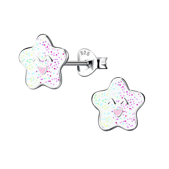 Silver Star Stud Earrings - 18366