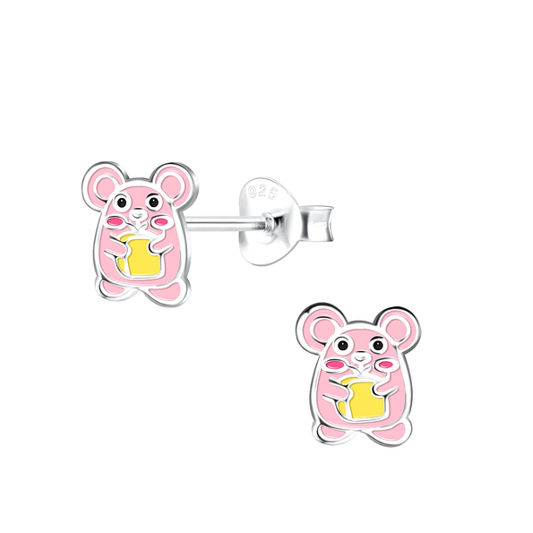Silver Hamster Stud Earrings - 18433