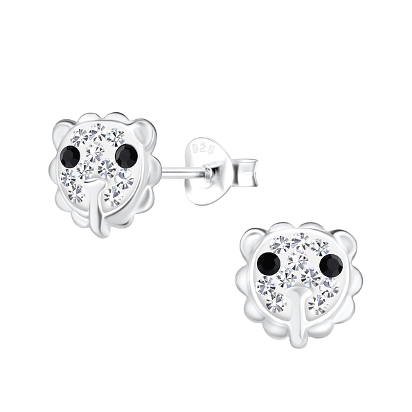 Silver Lion Stud Earrings - 18066