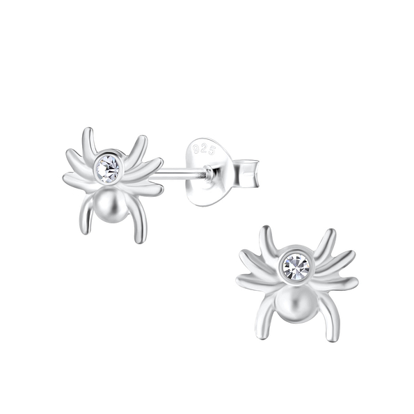 Silver Spider Stud Earrings - 18349