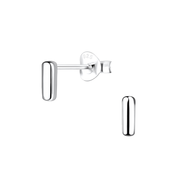 Silver Bar Stud Earrings - 18234
