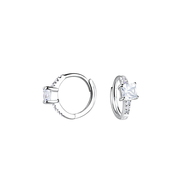 8mm Silver Huggie Earrings - 18732
