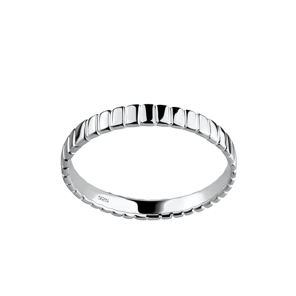 Silver Patterned Ring - 18314