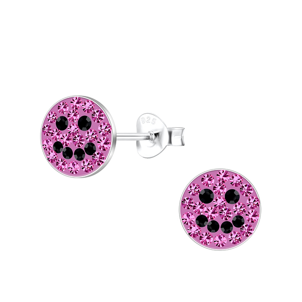 Silver Smiley Face Stud Earrings - 19089 Silver Smiley Face Stud Earrings - 19089
