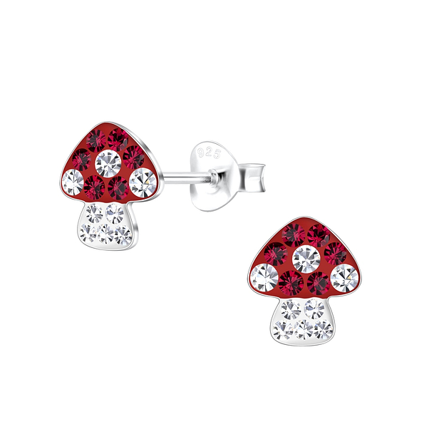 Silver Mushroom Stud Earrings - 18385 Silver Mushroom Stud Earrings - 18385