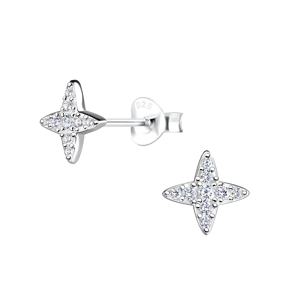 Silver Star Stud Earrings - 18508