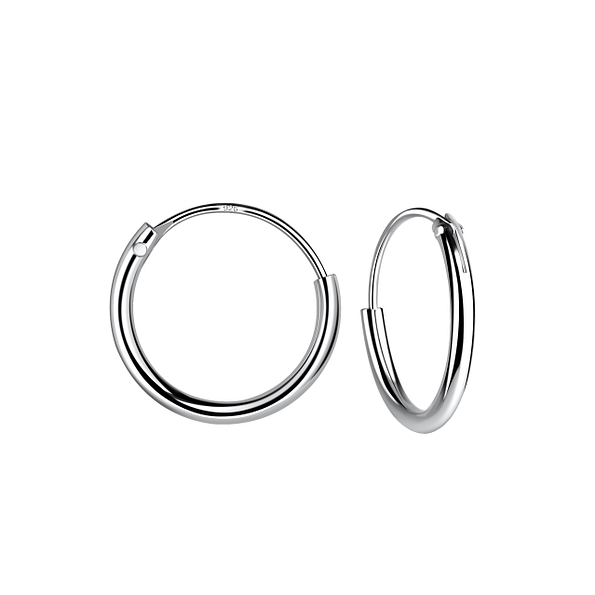 12mm Silver Hoop Earrings - 8504