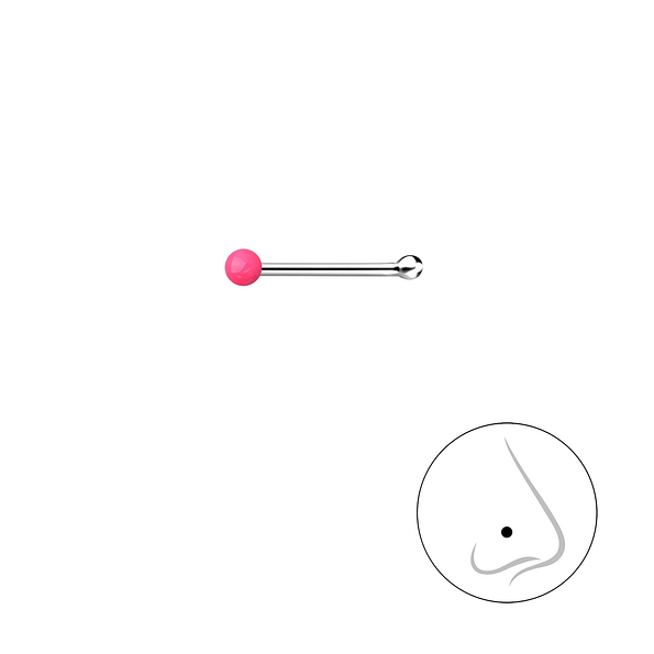 1.5mm Silver Ball Nose Stud With Ball  - 18472