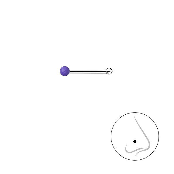1.5mm Silver Ball Nose Stud With Ball  - 18474