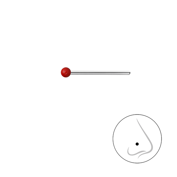1.5mm Silver Ball Nose Stud - 18484