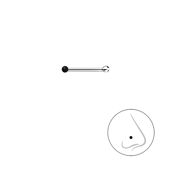 1mm Silver Ball Nose Stud With Ball  - 18453