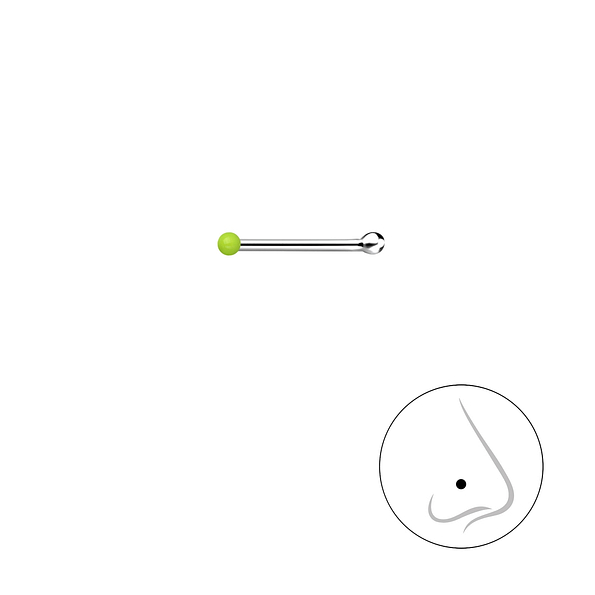 1mm Silver Ball Nose Stud With Ball  - 18459
