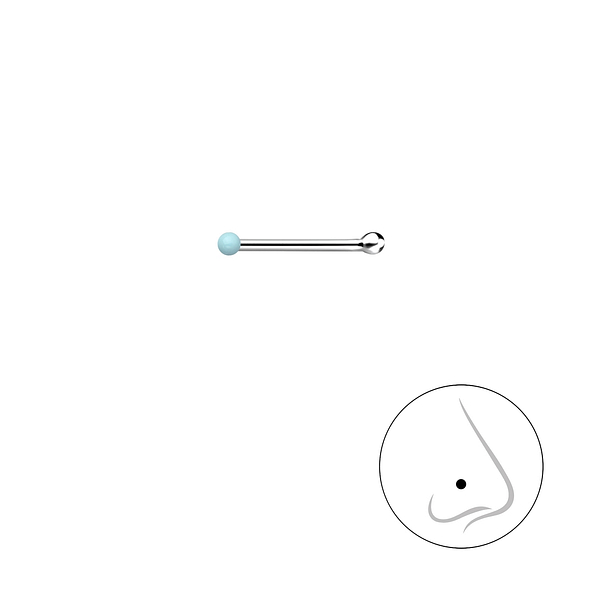 1mm Silver Ball Nose Stud With Ball  - 18455