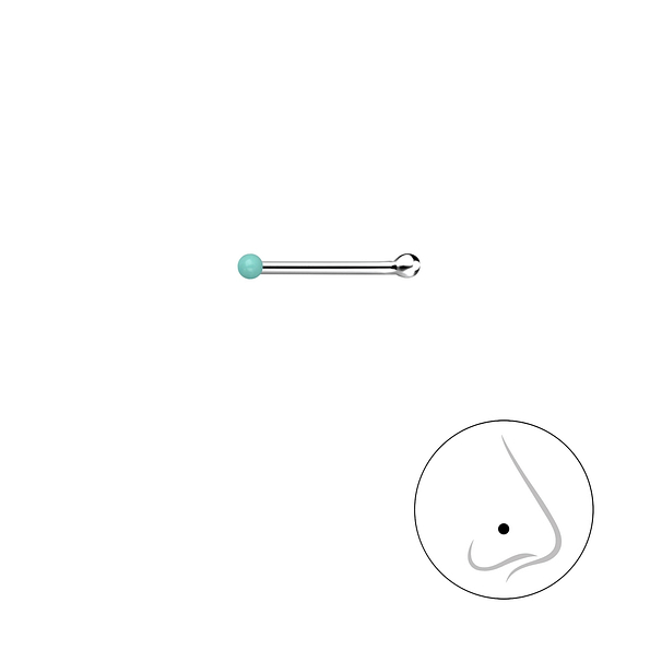 1mm Silver Ball Nose Stud With Ball  - 18458