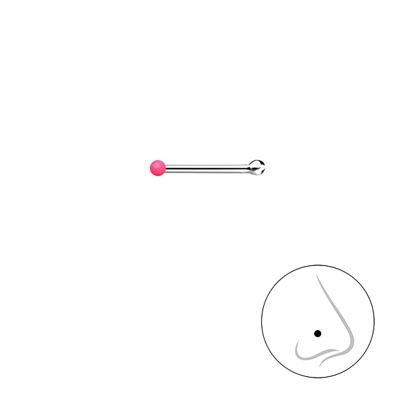 1mm Silver Ball Nose Stud With Ball  - 18454