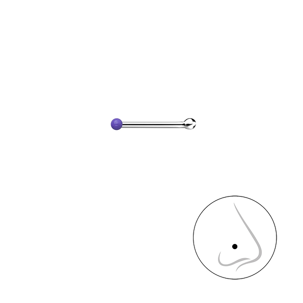 1mm Silver Ball Nose Stud With Ball  - 18456