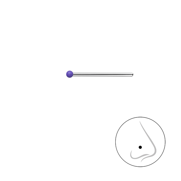 1mm Silver Ball Nose Stud - 18465