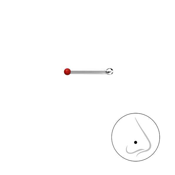1mm Silver Ball Nose Stud With Ball  - 18457