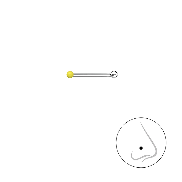1mm Silver Ball Nose Stud With Ball  - 18460