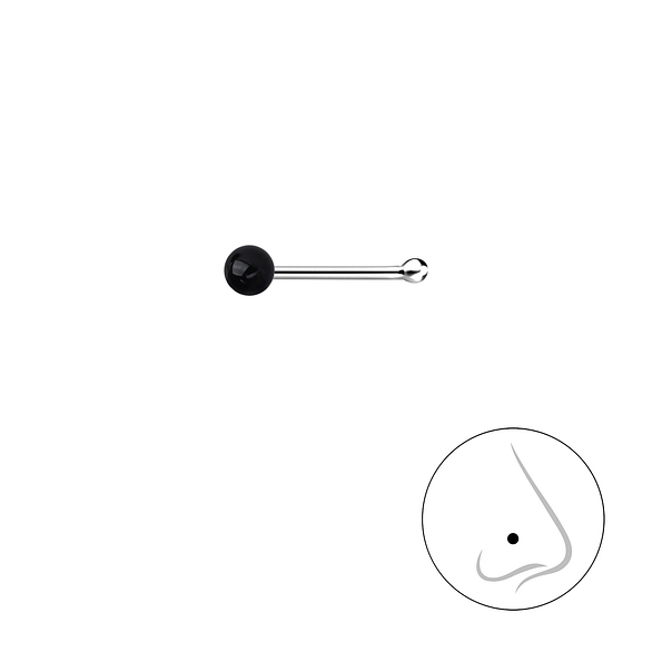 2mm Silver Ball Nose Stud With Ball  - 18489