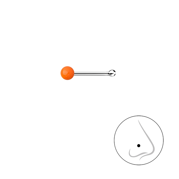 2mm Silver Ball Nose Stud With Ball  - 18497