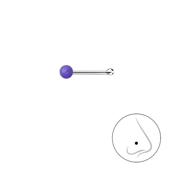 2mm Silver Ball Nose Stud With Ball  - 18492