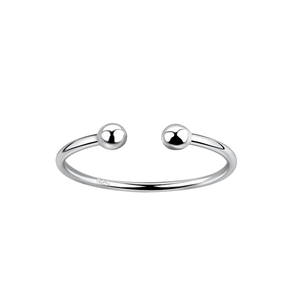 Silver Opened Ball Ring - 17968